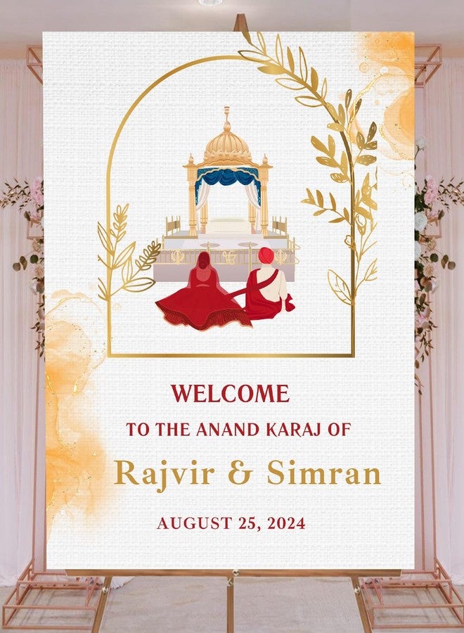 Theme My Party Indian Wedding Ceremony Sign Board - Personalized Welcome Board for Wedding - Image 2